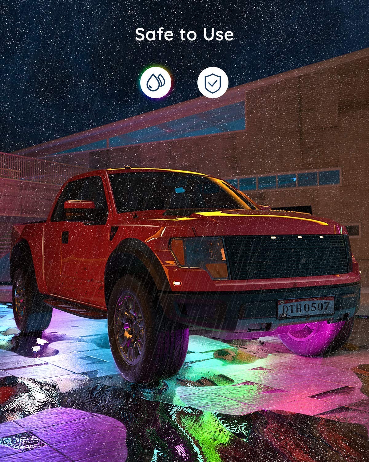 Govee Underglow Car Lights, 4pcs RGBIC Smart LED Lights for Cars with 16 Million Colors and 10 Scene Modes, App Control, Neon Accent Strip Lights for SUVs, Trucks, DC 12-24V