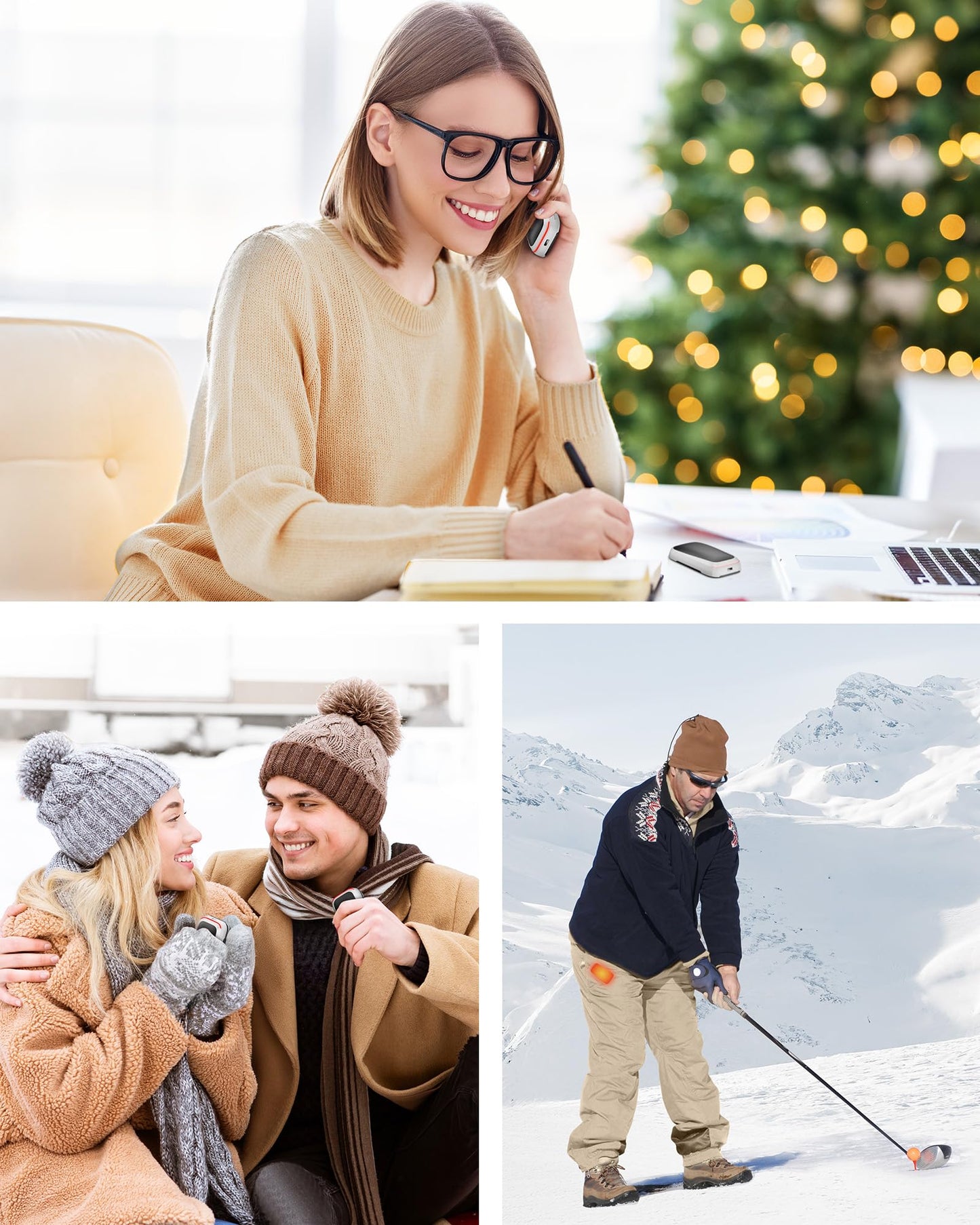 Gaiatop Electric Hand Warmers Rechargeable, Magnetic Pocket Hand Warmer 2-Pack, 3s Fast Heating, Fits in Gloves, for Winter Sports, Hunting Accessories, Stocking Stuffers Gifts for Men Women