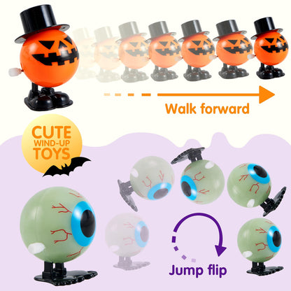 JOYIN 12 PCS Halloween Wind Up Toys for Kids Gifts, Wind Up Toys Bulk for Halloween Party Favors Goodie Bag Fillers, Student School Classroom Favors, Carnival Game Prizes