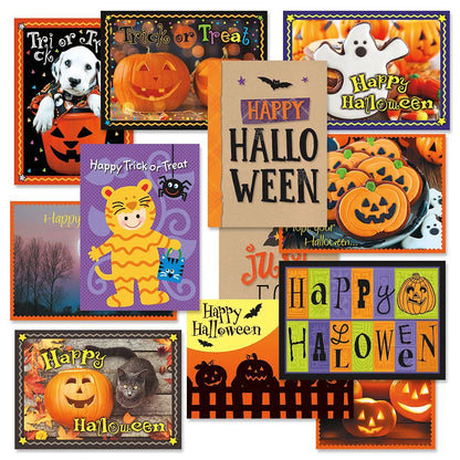 Current Halloween Greeting Cards Set - Themed Holiday Card Variety Value Pack, Set of 12 Large 5 x 7-Inch Cards, Assortment of 12 Unique Designs, Envelopes Included