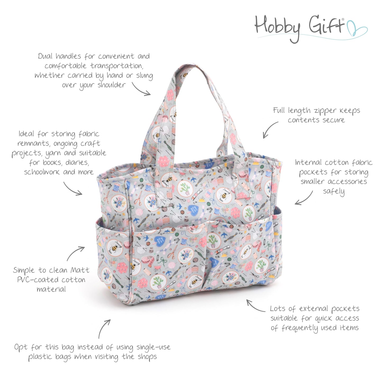 Hobby Gift Exclusive Craft Storage Bag, Homemade, 13 x 36 x 31 cm