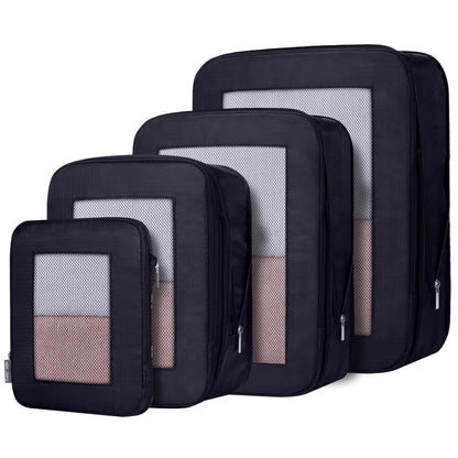 HDKJDPG Ultralight Compression Packing Cubes Travel for Suitcases ，Compressible Mesh Packing Cubes for Travel Women Packing Organizers 4 Set