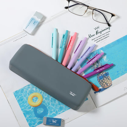 Mr. Pen- Silicone Pencil Case Pouch, Slate Blue, Aesthetic Triangular Design, Multipurpose, Aesthetic Pencil Case Small, Silicone Makeup Bag