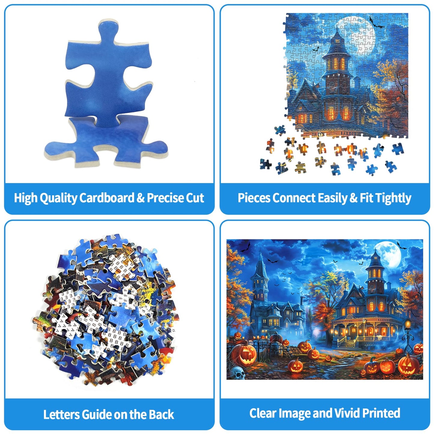 Halloween Puzzles for Adults 1000 Pieces, Halloween House Halloween Puzzle 1000 Piece Puzzle for Adults Halloween Scene Puzzles for Adults Halloween Jigsaw Puzzles 1000 Pieces Halloween Puzzles