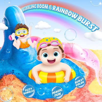 CLOUQUAR Kids Bath Bomb Potions, 6 Pack Non-Toxic Fizzy Bubble Bath Explosions, Colorful Burst Bath Potions for Kids, Scientific & Magical Bath Time Buddy, Fun & Educational Bubble Bath for Kids