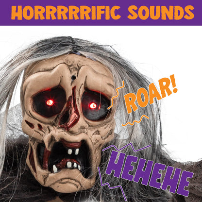 JOYIN Halloween Zombie Decoration Outdoor, Groundbreaker Halloween Outside Decor, Scary Zombies Props with Glowing Eyes and Sound for Graveyard Haunted House Lawn Yard Garden Decoration