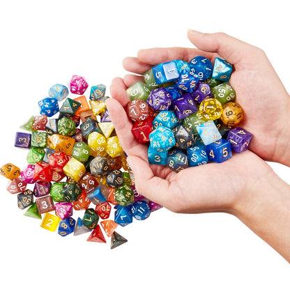 DND Dice Set (140 Pieces), Huuancy Polyhedral Dice for Dungeons and Dragons DND RPG MTG Table Games with 1 Large Flannel Bag, 20 Colors