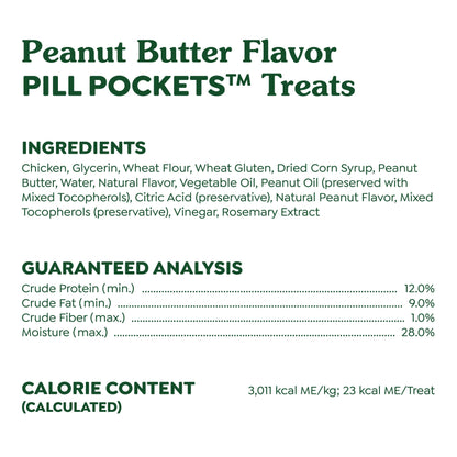 Greenies Pill Pockets for Dogs Large Size, Soft Dog Treats, with Real Peanut Butter, 15.8 oz. Pouch (60 Treats)