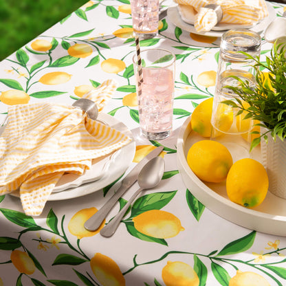 DII Lemon Bliss Outdoor Tabletop, Collection Stain Resistant & Waterproof, Tablecloth, 60x120