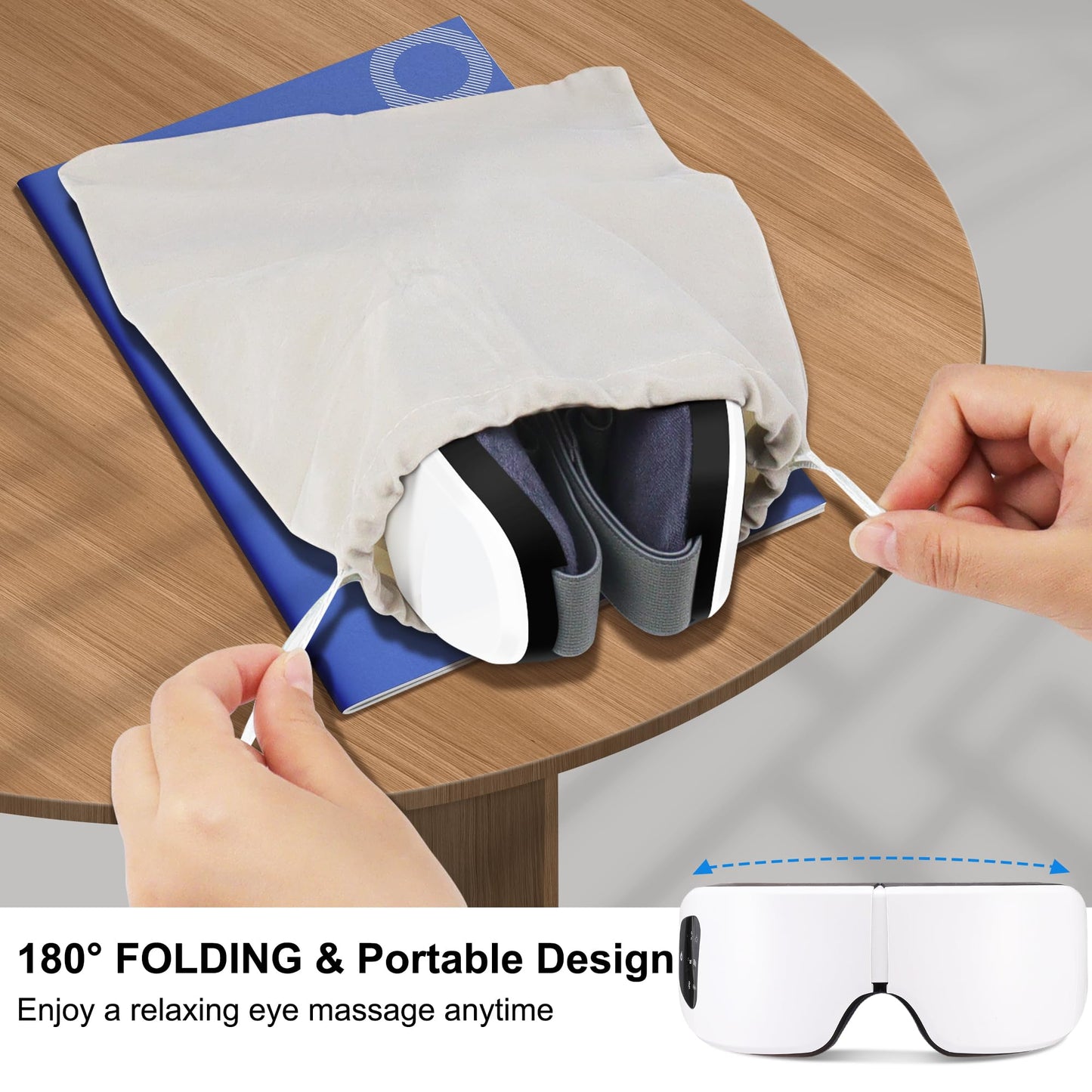 ESLYYDS Eye Massager with Heat, Compression, Heated Sleep Mask, Mothers Fathers Day Birthday Gifts for Women Men, Massager Scalp for Eye Strain Relief, Foldable,Comfortable