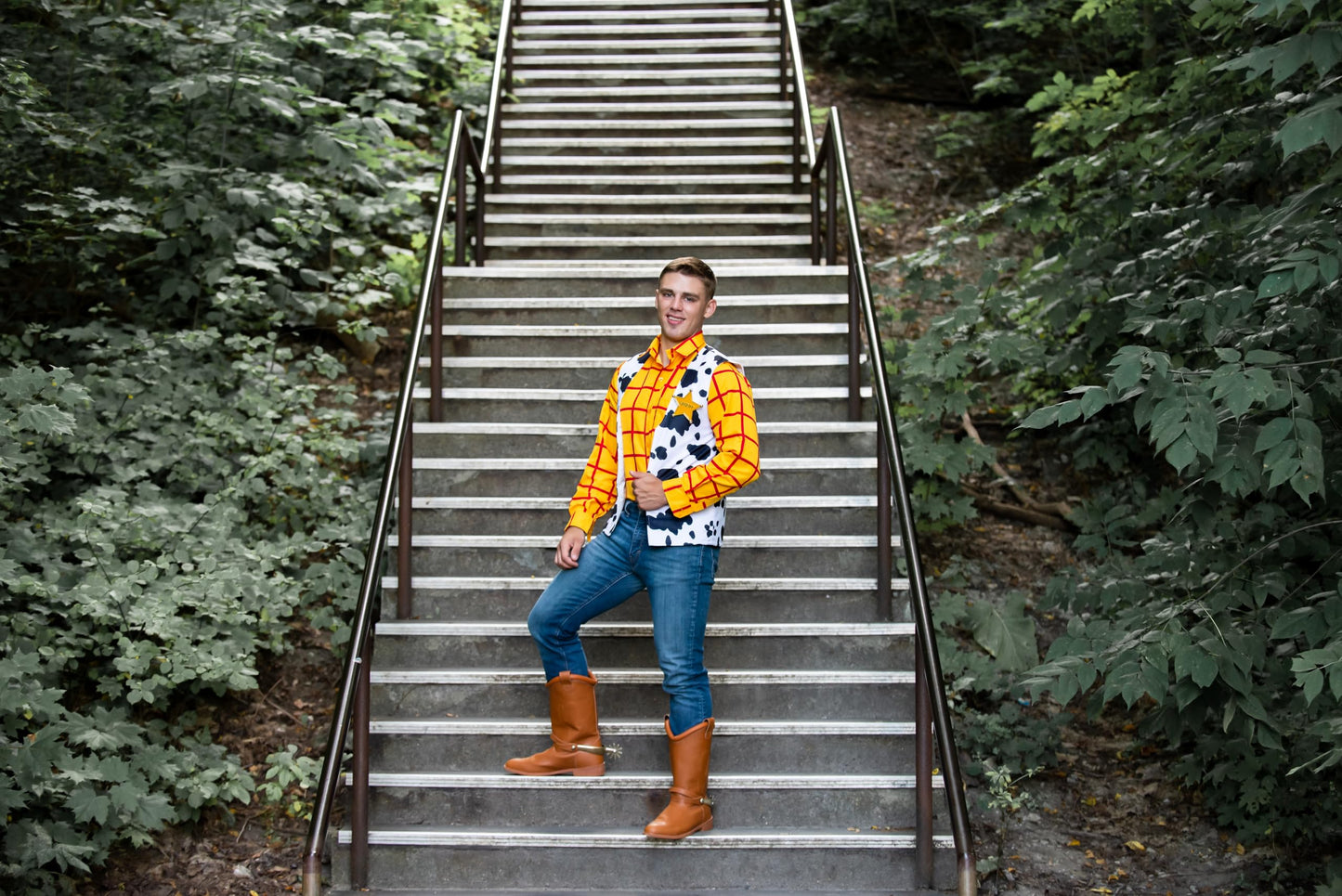 Costume Agent Sheriff Woody Cowboy Costume Shirt - Woody Costume - Adult Halloween Costume for Men & Women - Men's Sheriff Costume - Large-X-Large - Men's Costumes - Woody Costume Adult Man