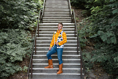 Costume Agent Sheriff Woody Cowboy Costume Shirt - Woody Costume - Adult Halloween Costume for Men & Women - Men's Sheriff Costume - Large-X-Large - Men's Costumes - Woody Costume Adult Man