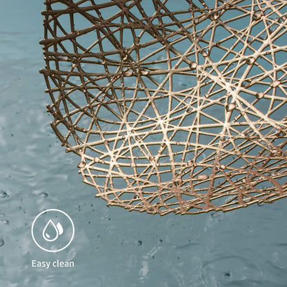 FunWheat Round Gold Placemats Placemat Set of 6 Hollow Out Place mats Heat-Resistant Shining 15 inches Table Mat Decorative Gift (Nest Gold)