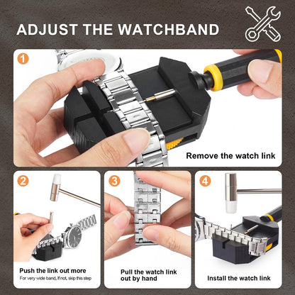 JOREST Watch Link Removal Kit, Resizing Tool for Bracelet Adjustment & Replacement, Pin Remover for Sizing Strap, Watch Adjuster, Hammer for Watch Repair, Adjust Band, with User Manual, Punches