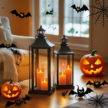 Homemory Halloween Orange Flameless Candles, Battery Operated LED Candles with Remote and Timer, Candles for Halloween Decoration, Fall, Harvest Festival, Set of 5