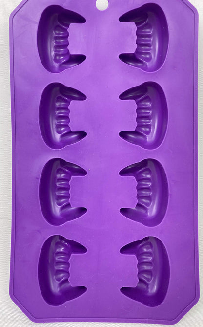 Halloween Fall themed Set of 3 Ice cube trays, candy mold, jello shot skull/fang/pumpkin shapes