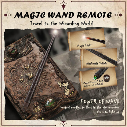 JOSU Floating Candles with Wand Remote, 12 Pcs Halloween Decor Magic Hanging Candles, Flickering Flameless LED Taper Candle Battery Operated for Christmas Window Party Home Decorations - White