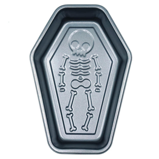 Kundalini Halloween Skeleton Cake Pan, Coffin Shaped Non-Stick Baking Mold
