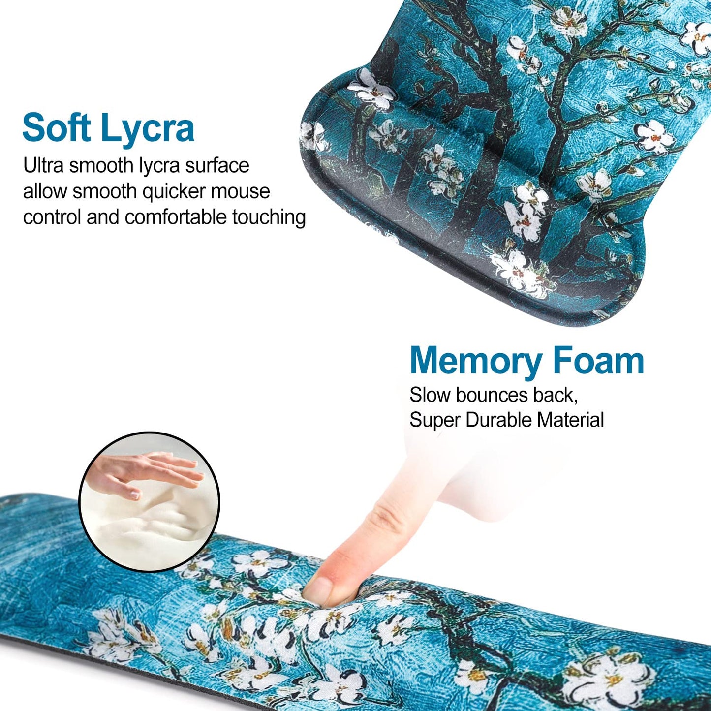 Keyboard Wrist Rest Pad Ergonomic Mouse Pad Set, ToLuLu Gel Mouse Pad Wrist Support for Computer Laptop, Mousepad Keyboard Wrist Support with Memory Foam for Easy Typing Pain Relief, Van Gogh Painting