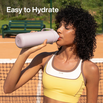 Insulated Water Bottle with Straw - Encool Stainless Steel Water Bottle, Leak-Proof, BPA-Free, Double Wall Vacuum Keeps Cold for 24 Hours for Sports, Travel, School (26 oz, Cotton Candy)