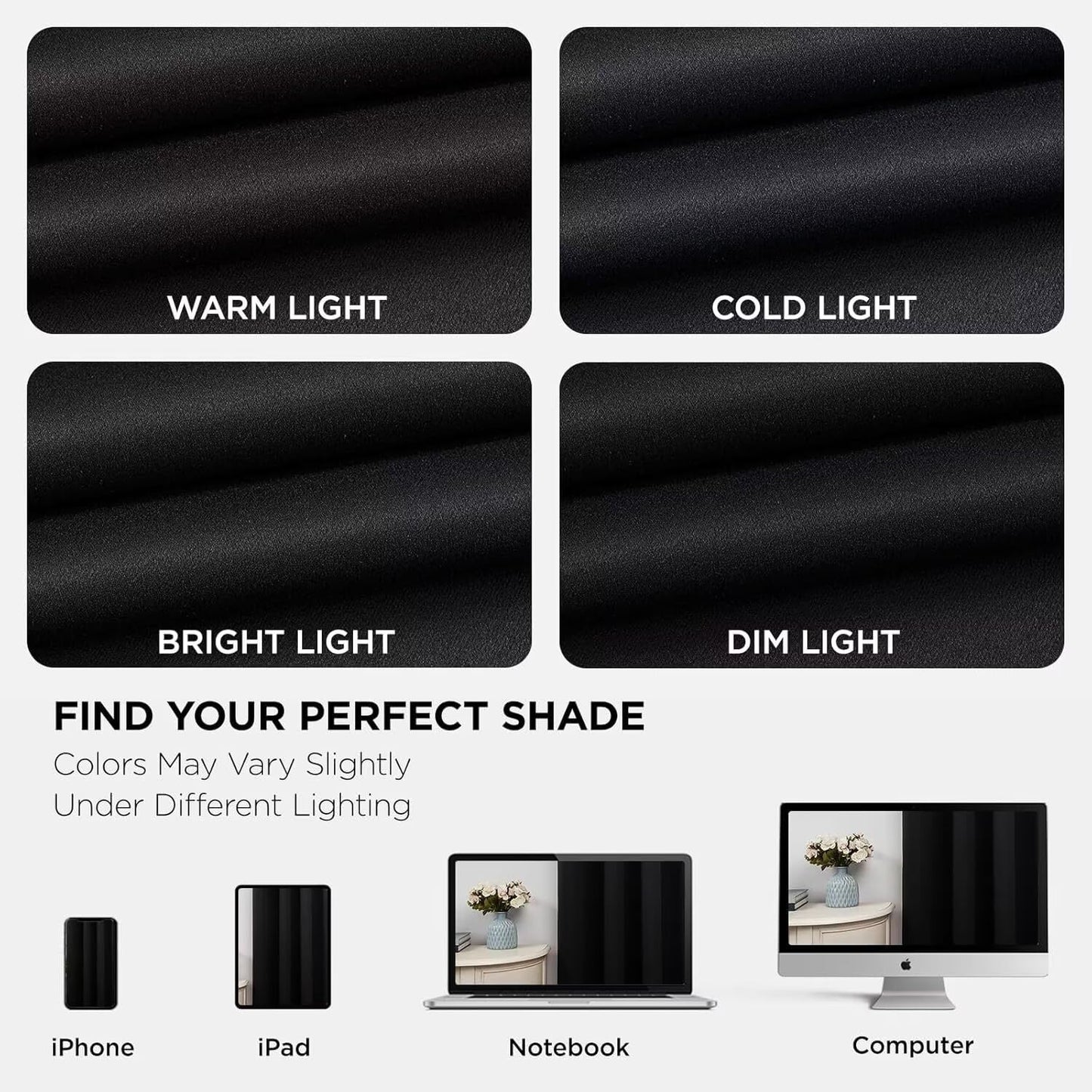 Joydeco Blackout Curtains for Bedroom,Black Out Curtains 84 Inch Long,Black Curtains with Grommets,Noise Reducing Energy Saving Wrinkle-Free Drapes for Living Room,Halloween Window Treatments 2 Panels