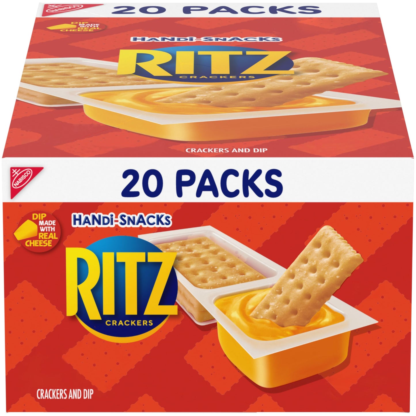 Handi-Snacks RITZ Crackers 'N Cheesy Dip Snack Packs, School Snacks, 20 Snack Packs