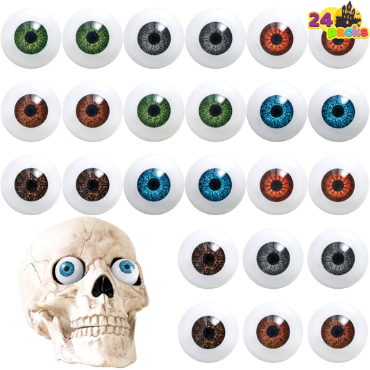 JOYIN 24 PCS Halloween Eyeballs, Trick or Treat Scary Realistic Eyes Prop Supplies, 12 Pair Hollow Plastic Eyeballs for Halloween Party Decoration