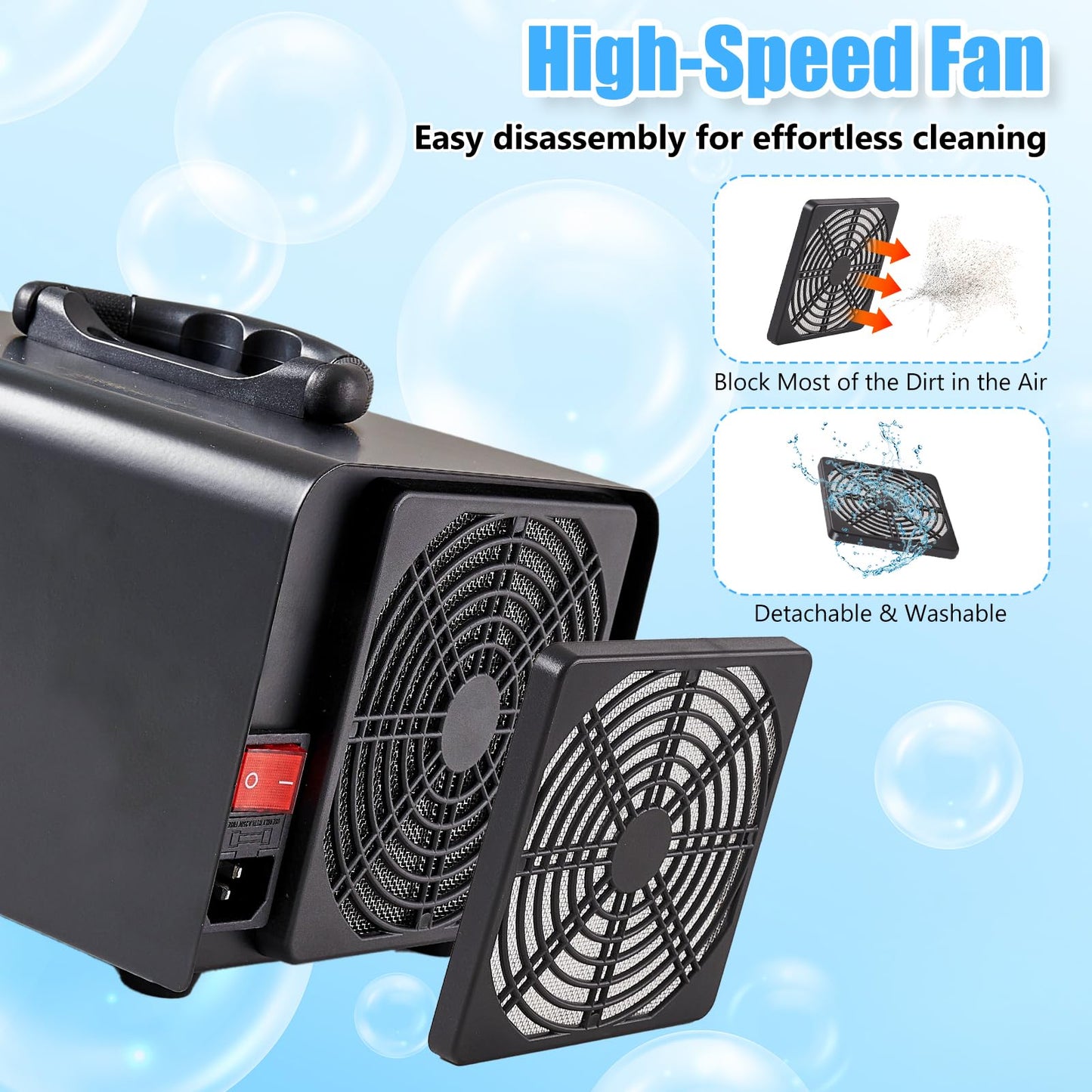 HHGM 48,000mg/h High Capacity Ozone Machine Generator, Commercial Industrial Quartz Tube Air Purifier, Ionizer & Deodorizer Ozone Odor Eliminator Suitable for Home, Car, Basements, Pets, Smoke, Farms