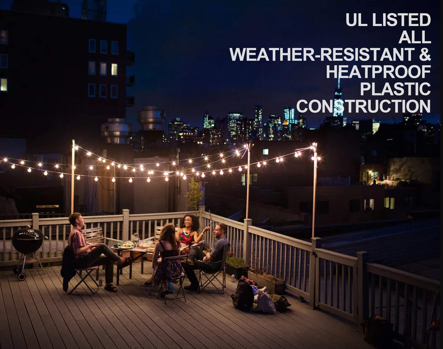 Lampat String Lights, LED 25 Light Bulbs 25Ft G40 Globe String Lights with Bulbs-UL Listd for Indoor/Outdoor Commercial Decor