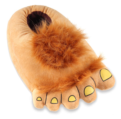 Extpro Caveman Slippers Furry Monster Novelty Warm Winter Plush Bigfoot Indoor House Shoes for Adults Kids (Medium)