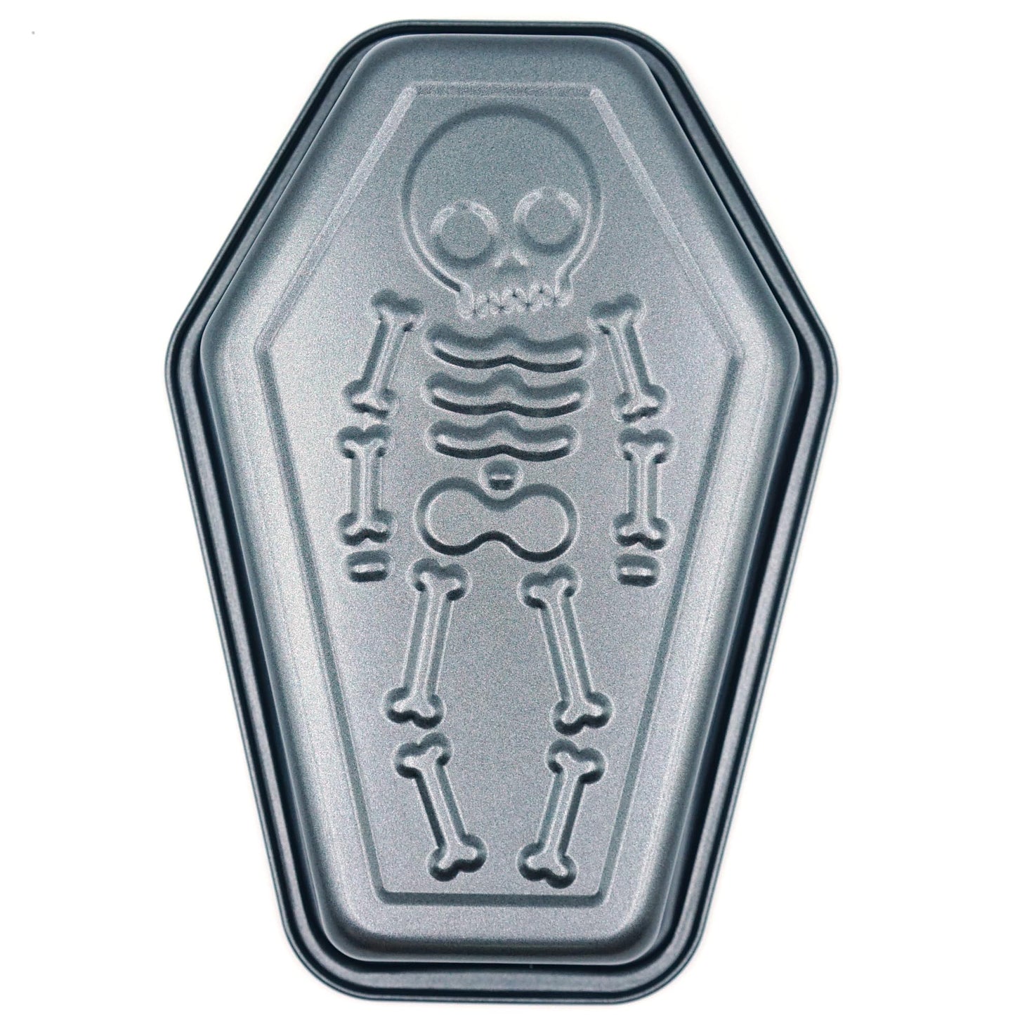 Kundalini Halloween Skeleton Cake Pan, Coffin Shaped Non-Stick Baking Mold