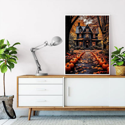 Landscape Paint by Number for Adults-Paint by Numbers for Adults Halloween, House Painting by Numbers for Gift Home Wall Decor (Halloween, 16x20 inch)