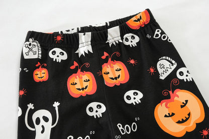 DDSOL Pajamas For Boys Girls Pumpkin Ghost Boo Cotton Long Sleeve Pjs Sleepwear Toddler Kids Halloween Clothes Set Outfit Size 6 Years