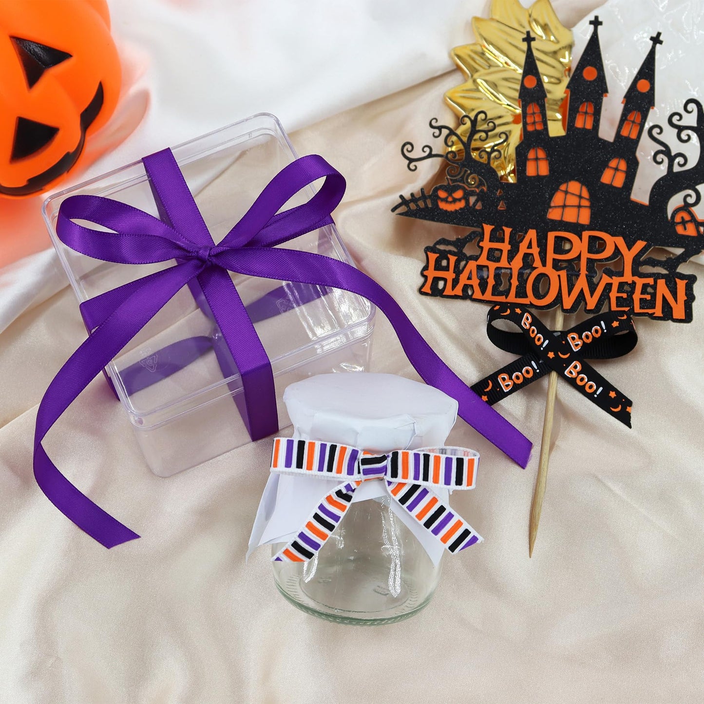 Halloween Holiday Grosgrain Satin Ribbon Set for DIY Crafts Halloween Home and Indoor Outdoor Decoration Garden Decoration，Gift Package,40yd(20x2yd)