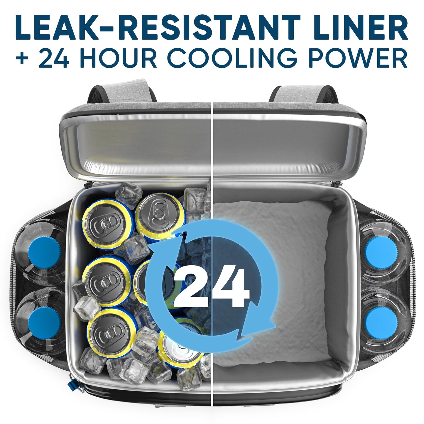 Insulated Backpack Cooler - 54 Cans, 24 Hour Cooling, Wider Straps, Lightweight Leak Proof Liner, Portable Cooler Backpack Bag for Men Women Beach Picnic Travel Lunch Camping - Everlasting Comfort