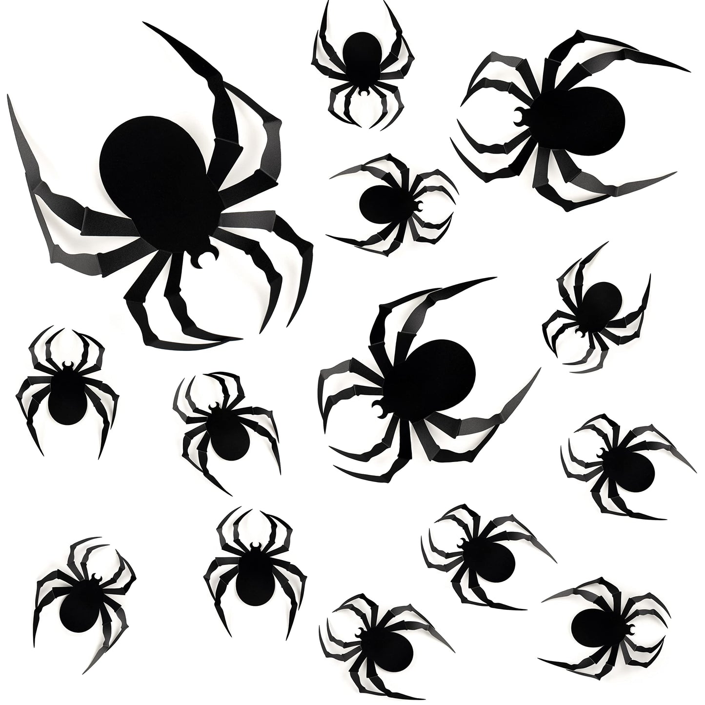 Coogam 60 PCS Halloween 3D Spiders Decoration, Scary Realistic Black Spider Sticker DIY Windows Wall Decal for Home Decor Bathroom Indoor Hallowmas Party Supplies