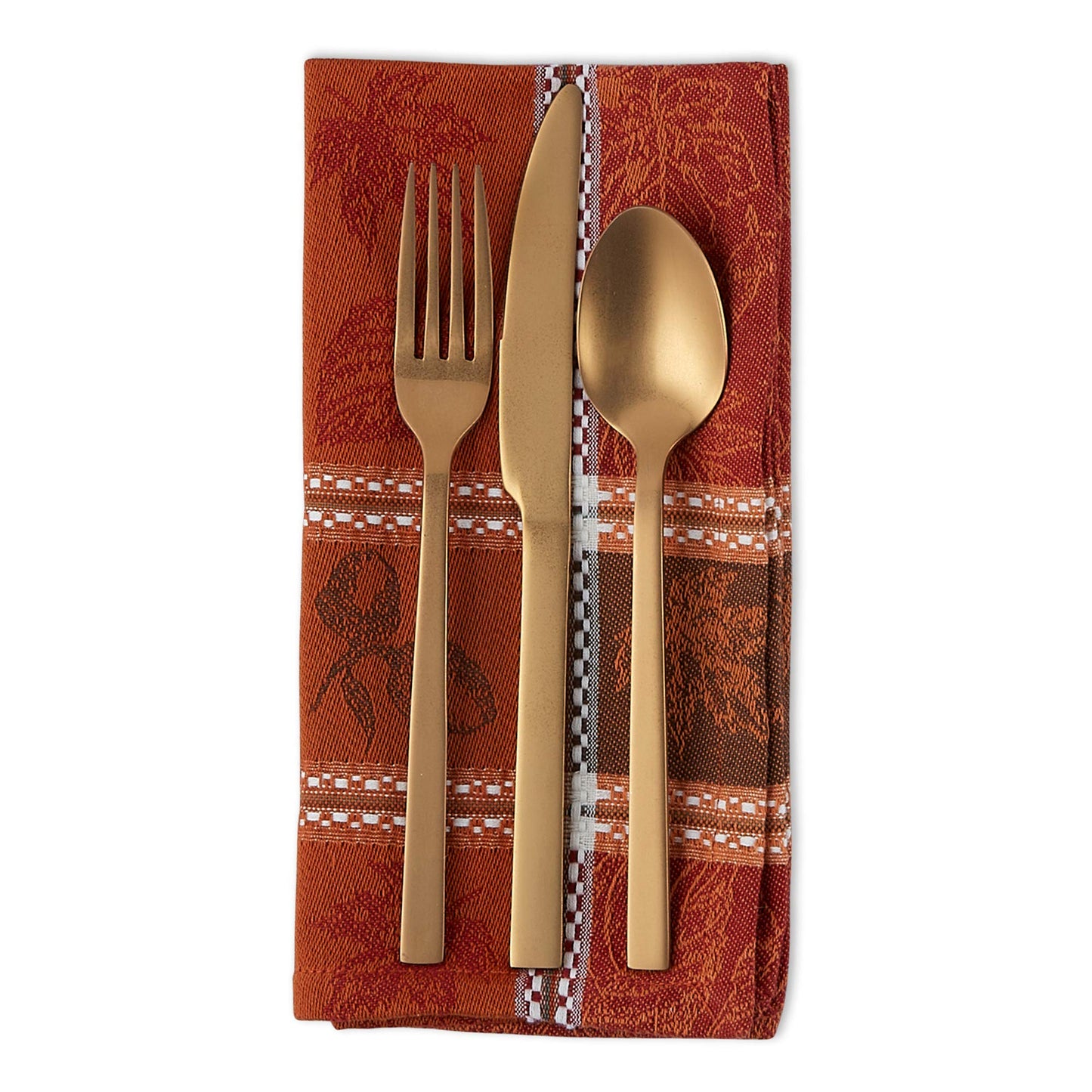 DII Traditional Harvest Wheat Jacquard Collection Thanksgiving Fall Table Décor Damask Cotton, Square Napkin Set, 20x20, Wine Red Botanical, 6 Piece