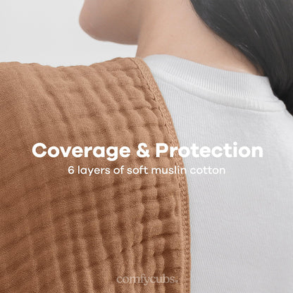 Comfy Cubs Muslin Burp Cloths 20" x 10", Pack of 10 - Large, 6-Layer, Ultra Absorbent 100% Cotton for Baby Drool and Messes - Soft, Safe & Gentle Baby Burp Cloths for Boys & Girls - Multi