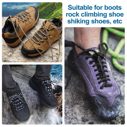 DELELE 2 Pair Round Wave Shape Non Slip Heavy Duty and Durable Outdoor Climbing Shoelaces Black Hiking Shoe Laces Shoestrings-39 inch