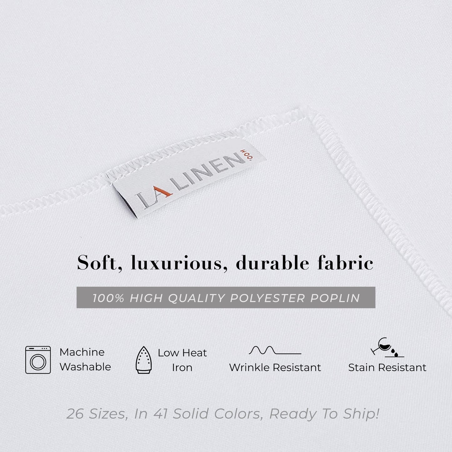 LA Linen Polyester Poplin Rectangular Tablecloth, 90 by 132-Inch, Pink Light