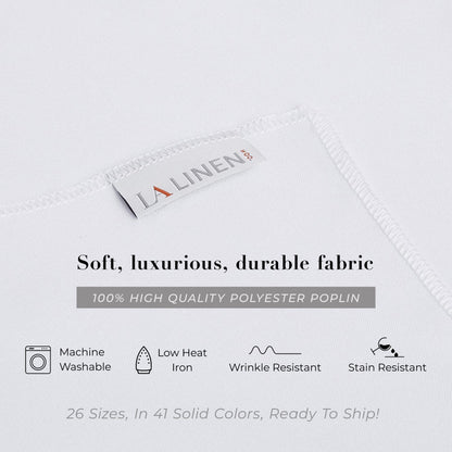 LA Linen Polyester Poplin Rectangular Tablecloth, 90 by 132-Inch, Pink Light