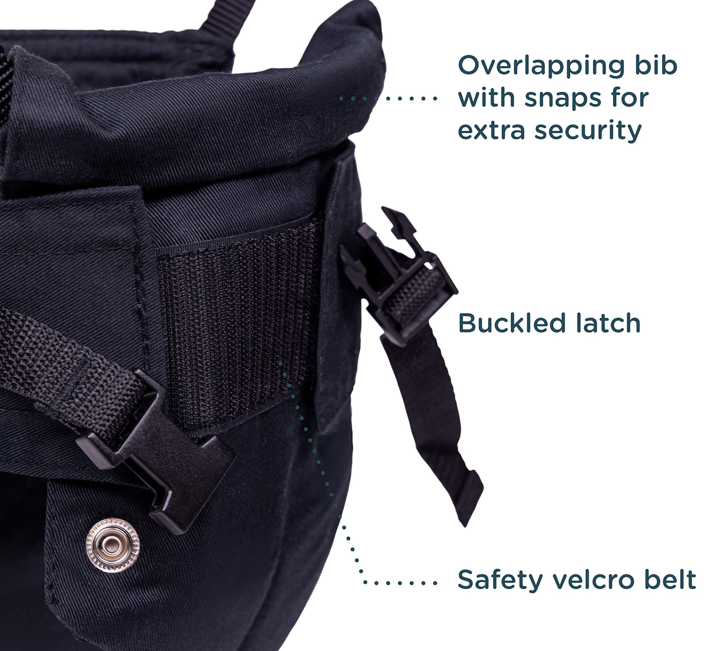 Jolly Jumper Iconic (Black), Doorway Baby Jumper, Indoor Exercise Saddle Seat, Adjustable Height, for Infants up to 28lbs, No Stand Required