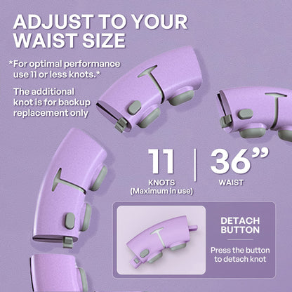 Leann L!fe 11+1 Spare Knots Waist 36" with Counter, Smart Weighted Hula Hoop for Adults Weight Loss, Infinity Hoop, Children Adult Home Outdoor Fitness Exercise, Abdominal Toner, Purple