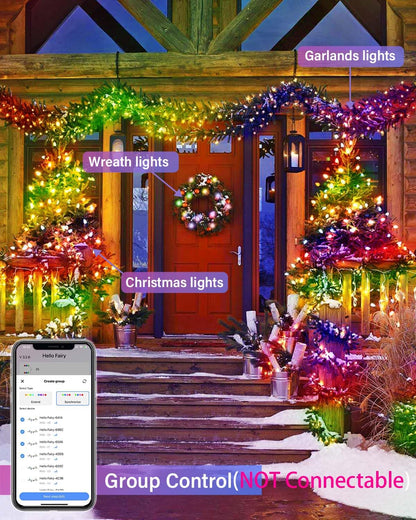 50FT Smart Halloween Party Lights - APP Controlled RGB String Lights with Music Sync, DIY Spooky Effects (Orange/Purple/Green), USB Powered for Indoor Haunted House, Porch & Yard Decor
