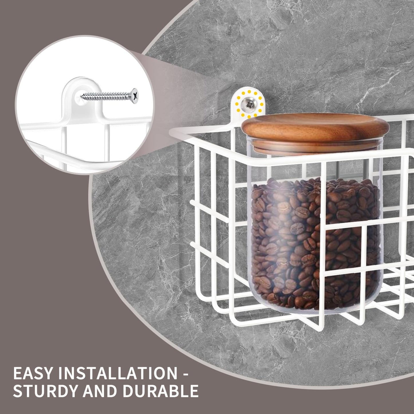 Spice Rack Organizer Wall Mount, Spice Organization Storage Shelf for Cabinet Door, 2 Packs Wall Spice Rack Saving Space for Kitchen, Black