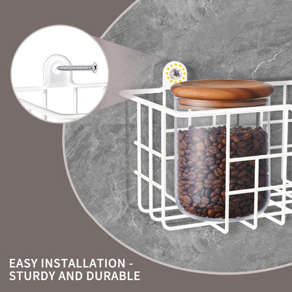 Spice Rack Organizer Wall Mount, Spice Organization Storage Shelf for Cabinet Door, 2 Packs Wall Spice Rack Saving Space for Kitchen, Black