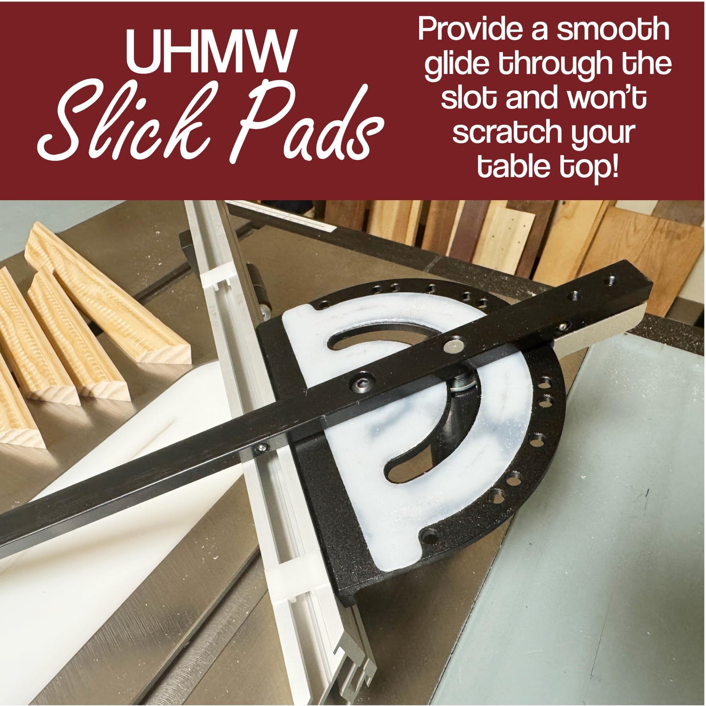 Fulton Precision Miter Gauge with Aluminum Miter Fence with 45 Degree Angled Ends for Maximum Stock Support and a Repetitive Cut Flip Stop