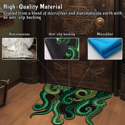 CZYY Cthulhu Tentacles Bath Mat Microfiber Water Absorbent Octopus Rug Anti-Slip Backing 27.5"x23.6" - Unique Gift & Decor for Tabletop RPG Gamers, HP Lovecraft Fans and Nautical Enthusiasts