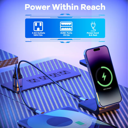 Eivanet 47 inch Gaming Desk with USB Charging Ports and LED Light, Reversible L Shaped Desk, L Shaped Desk with Hook & Monitor Stand, Computer Desk with Drawer and Shelves for Home Office Bedroom