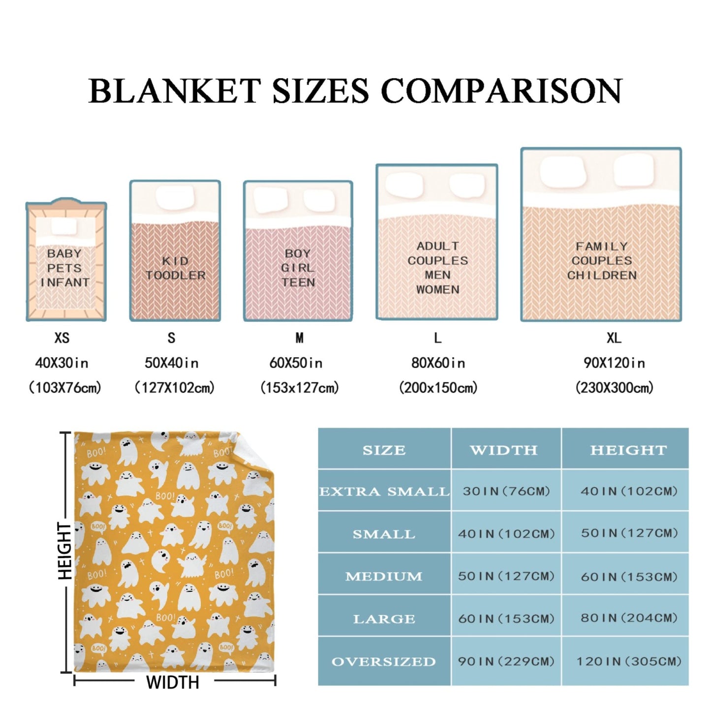 Cute Cartoon Ghost Yellow Blanket Halloween Lightweight Throw Blanket for Women Men Soft Cozy Fleece Couch Living Room Bed Blanket for Kids Girls Boys—All Season X-Small 40x30In (Toddler) PET